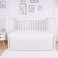 Box Pleated Mini Crib Bed Skirt Premium 100% Cotton 800 Thread Count Nursery Crib Toddler Bedding Crib Bedskirt for Baby Boys or Baby Girls, (24" x 38") + 10" Drop Lenght - White Solid