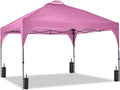 GDY 12X12 Pop Up Canopy Tent, Outdoor Canopy Tent, Commercial Instant Gazebos, Portable Shelter Canopies, for Patio/Outdoor/Wedding Parties and Events, Pink.
