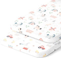 Bedside Sleeper Bassinet Sheets 35x20 Compatible with MiClassic, Milliard Bassinet and Large Bedside Sleepers – Snuggly Soft 100% Jersey Cotton – Farm Animals – 2 Pack