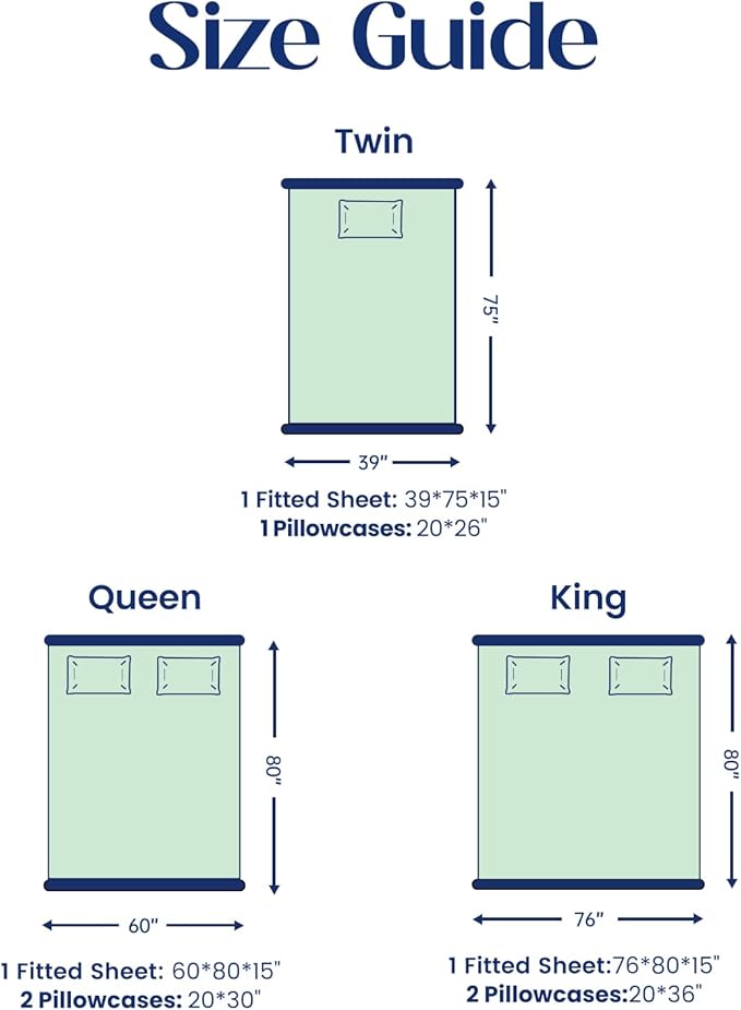 Dream Valley® Twin Sheets Set, Cooling Fitted Sheet with 1 Pillowcase-2 PCS with No Flat Sheet,Q-Max > 0.4 Aerocool, Cooling for Night Sweats, Hot Sleepers,deep Pocket up to 15",Mint Macaron