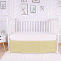 Box Pleated Crib Bed Skirt Premium 100% Cotton 800 Thread Count Nursery Crib Toddler Bedding Crib Bedskirt for Baby Boys or Baby Girls, (28" x 52") + 16" Drop Lenght - Ivory Solid