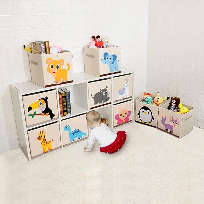 CLCROBD Foldable Animal Cube Storage Bins Fabric Toy Box/Chest/Organizer for Kids Nursery, 13 inch (Butterfly)