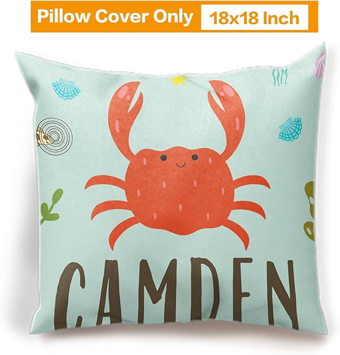 Custom Crib Bedding Set - Marine Animals Design Personalized Name Baby Nursery Bedding 3 Pcs Set - Chic Soft Blanket, Sheet, Pillowcase for Newborns Boys Girls Gifts Color20