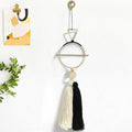 IOWER Boho Wall Decor Gold And Black Macrame Wall Decor Brass Wall Art Cute Home hanging Wall Decor For Living Room 15.7" H