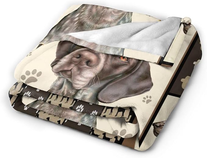 Tijuboni German Shorthaired Pointer Throw Blanket Dog Gifts for Girls Boys Women Men Kids Adults Soft Flannel Fleece Blanket for Couch Sofa Bed Home Decor 50"x60"