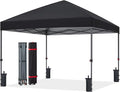 ABCCANOPY Pop Up Canopy - Outdoor Patio Portable Canopy Tent Heavy Duty for Backyard and Deck with 4 Sandbags(Dark Black, 10x10)