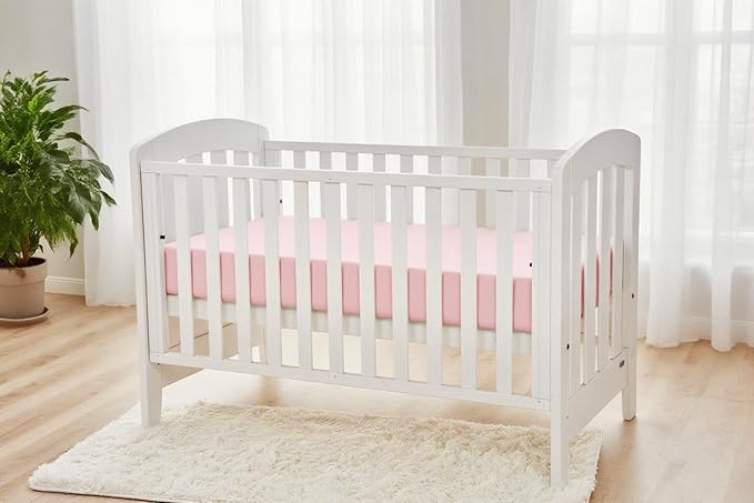 American Baby Company 2 Pack Fitted Crib Sheets 28" x 52", 100% Polyester Ultra Soft Microfiber, Gray/Pink, for Boys and Girls, Fits Crib and Toddler Bed Mattresses