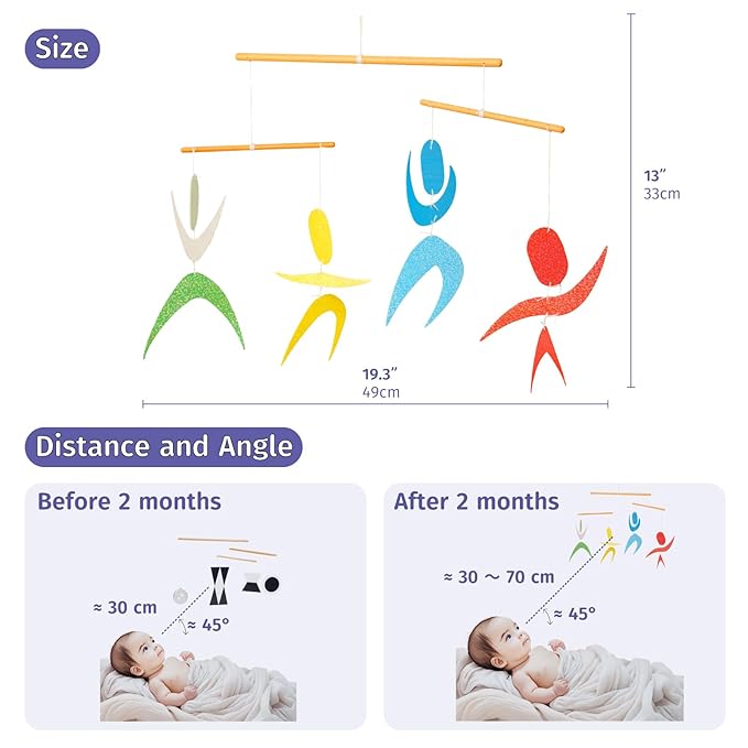 Star Dancers Hanging Mobile,Montessori Mobile, Infant Toy, Baby Mobile, Visual Tracking, Newborn Toy