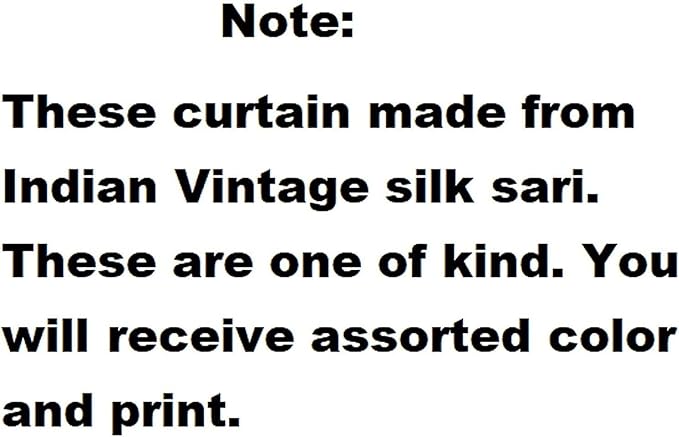 YILLE Boho Silk Sari Curtain Panel,1 Piece Vintage Handmade Lightweight Recycled Indian Silk Saree Window Drapes for Bohemian Living Room, Aesthetic Home Décor Wall Hanging - Yellow, 84 X 43 in