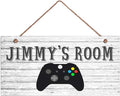XIUXZMM Personalized Name's Sign Gamer's Sign, Rustic Game Controller Room Sign,Customized Kid's Name Kids Door Sign Nursery Art