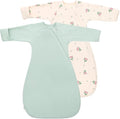 Newborns Baby Transitional Swaddle Sack Arms Up Length Sleeves Mitten Cuffs 2 Pack 0-3 Months, Wearable Sleeping Bag Swaddling Blanket for Boys Girls, Cotton Sleep Sacks Snug Fit Calms Startle Reflex