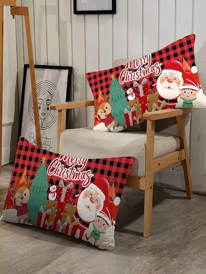 Christmas Comforter Set King Size Plaid Bedding Sets for Kids Boys Girls Bedroom Xmas Gift Christmas Festival Winter Quilt Set,1 Comforter + 2 Pillow Cases