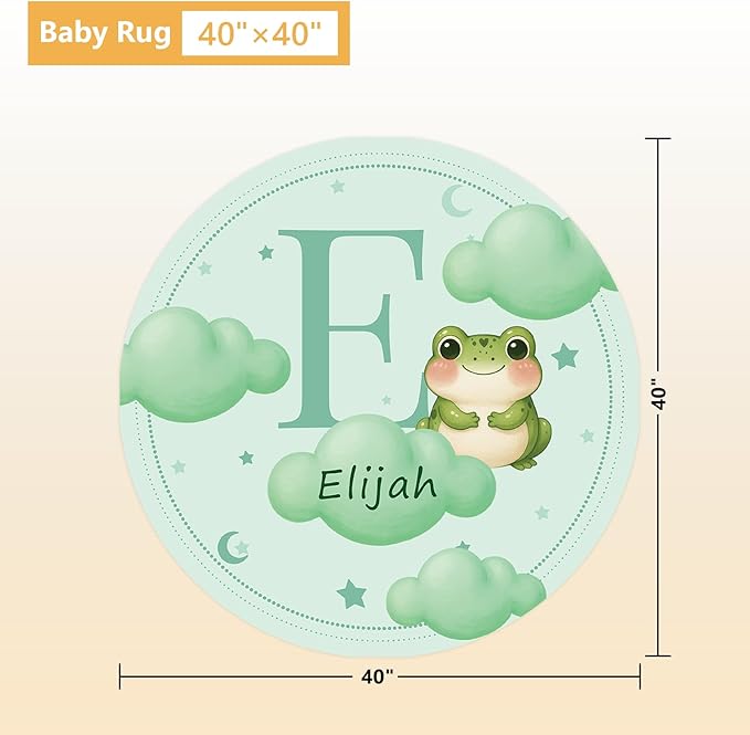 5 Piece Customized Crib Bedding Set for Baby Boys - Custom Name Baby Crib Green Frog Nursery Bedding Set with Soft Blanket, Fitted Sheet, Rug, Personalized Gifts for Toddler, Newborn, Infant