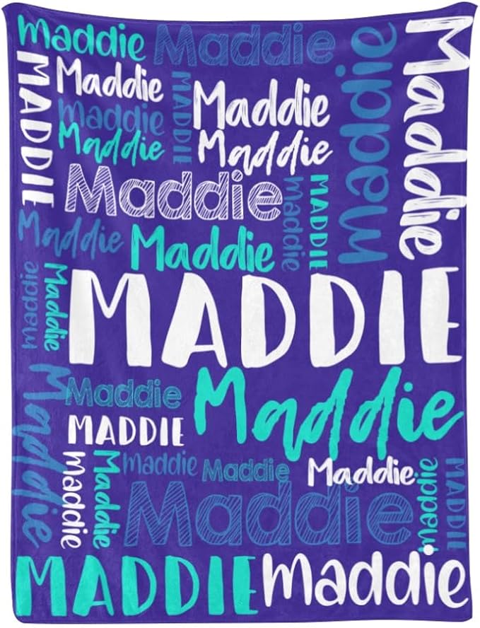 Dr.TOUGH Personalized Blankets with Name Customized Baby Blankets for Girls Boys Adults Monogrammed Blankets and Throws Christmas Birthday Mothers Fathers Valentines Day Gift (Pink-Blue,30''×40'')