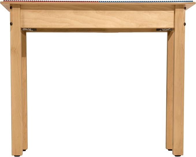 Time-2-Play 30.75" W Rectangular Montessori Red & Blue Lego Compatible Blocks Play Table with 22" Long Legs, Birch Plywood Activity Desk for Kids, Solid Wood Table for Playroom