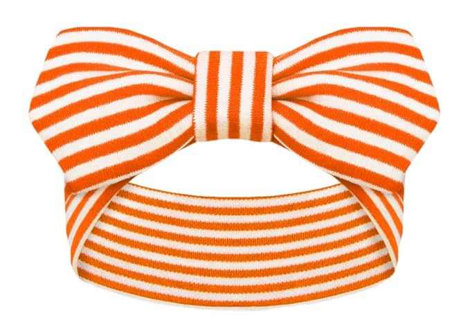 Creative Knitwear Illinois Fighting Illini Infant Girls Orange/White Striped Hair Knot Headband Embroidered Logo - Size Newborn - 4T