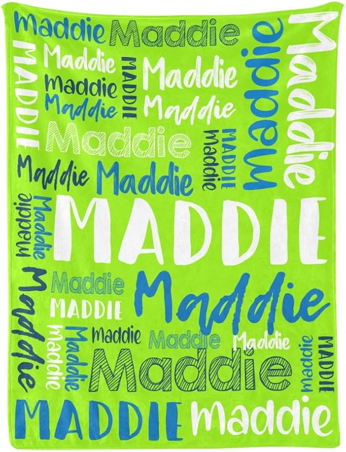 Dr.TOUGH Personalized Blankets with Name Customized Baby Blankets for Girls Boys Adults Monogrammed Blankets and Throws Christmas Birthday Mothers Fathers Valentines Day Gift (Light Green,30''×40'')