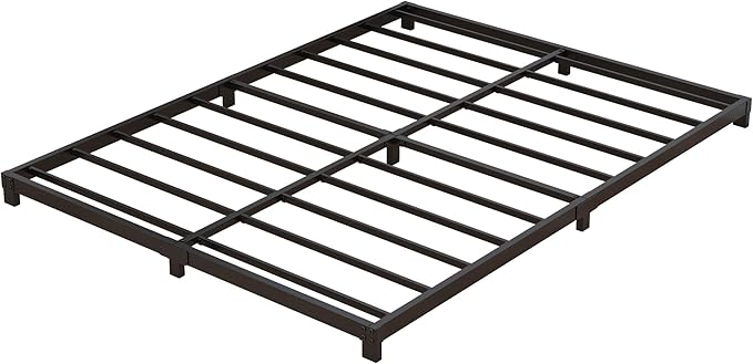 4 inch Cal King Bed Frame Low Profile, California King Bed Frames No Box Spring Needed, Heavy Duty Metal, Easy Assembly, Black