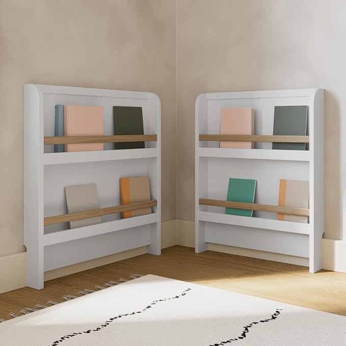 Graco Read-with-Me 4-in-1 Convertible Crib with Drawer (White with Driftwood) - GREENGUARD Gold Certified Converts to Toddler Bed, Daybed, and Functional Bookshelves