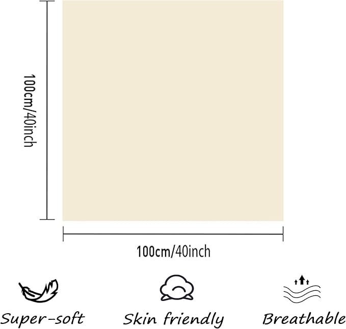 Organic 100% Cotton Multifunctional Blanket 40x40 Inches，Ultra-Soft for Baby & Home，Hypoallergenic, Machine Washable - for Travel, Nursery, Sofa & Camping