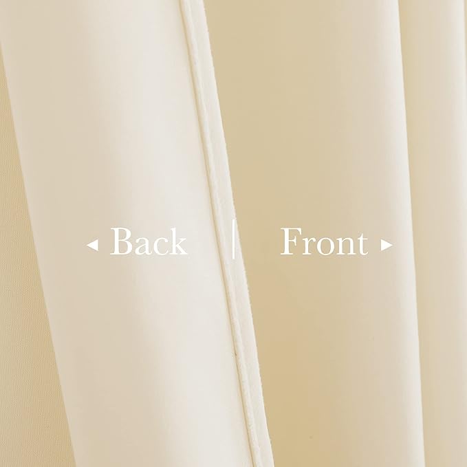 StangH Ivory White Velvet Curtains 120 inches for Living Room, High Ceiling Privacy Protect Light Reducing Drapes for Windows/Backdrop, Elegant Home Decor for Christmas, W52 x L120, 2 Panels