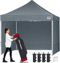 ABCCANOPY Ez Pop Up Canopy Tent with Sidewalls 10x10 Commercial -Series, Dark Gray