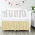 100% Egyptian Cotton, Nursery Crib Toddler (24" x 38" + 10") 800 Thread Count Crib Skirt Dust Ruffle, Bedding Skirts for Baby Boys or Girls, 10" Drop, Ivory Solid