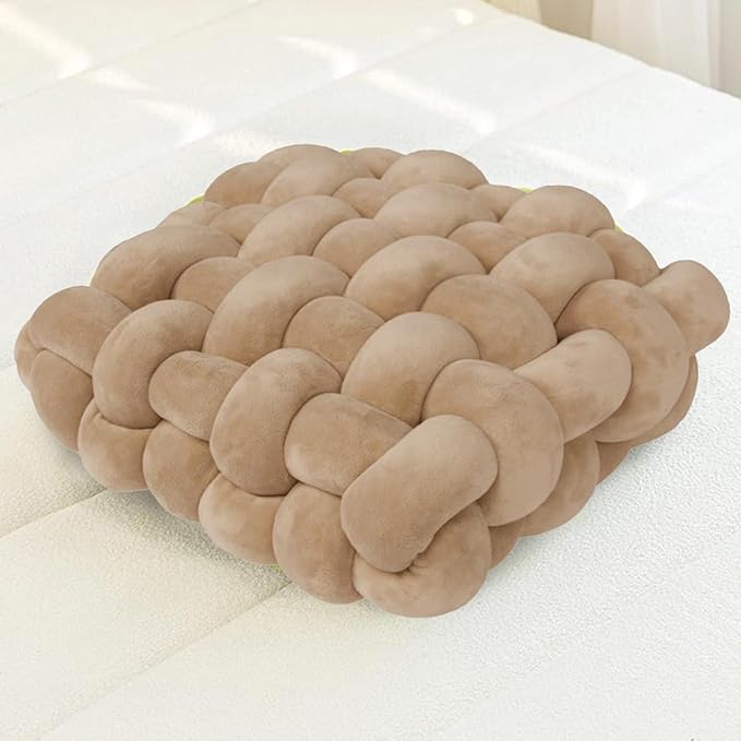 Velvet Chunky Bulky Giant Arm Knitting Yarn, Super Soft Jumbo Tube Weight, Fluffy DIY Crochet Hand Making Washable Yarn for Blanket, Pet Bed, Rugs, Pillow (1lb-Khaki)