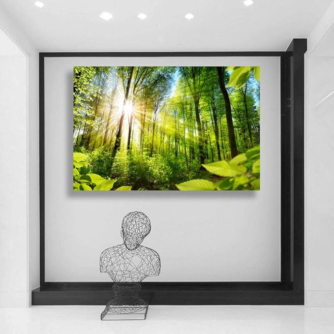 SIGNWIN-Canvas Wall Art-Sunshine in The Forest -Canvas Prints Home Artwork Decoration for Living Room,Bedroom - 24x36 inches