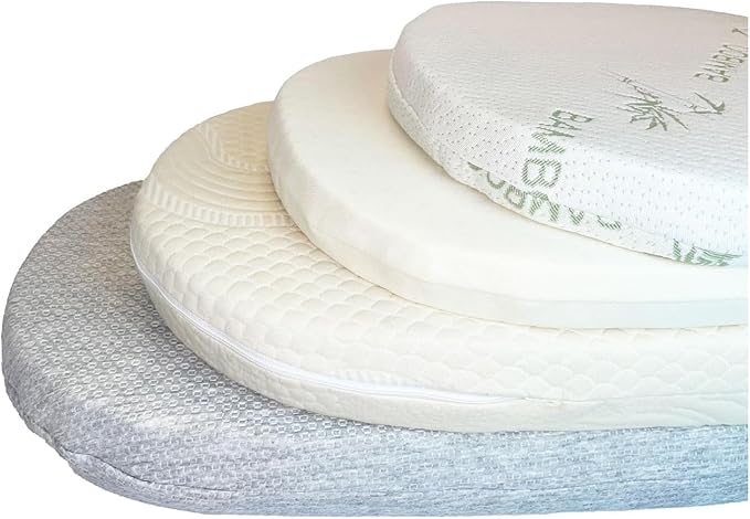 ORGANIC TEXTILES Organic Baby Mattress Topper with Heather Grey Cover - GOLS/GOTS Certified - Breathable, Hypoallergenic, 2" Bassinet (30"x15")