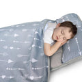 Biloban Nap Mat with Pillow and Blanket, Cot Nap Mats for Daycare Preschool Kindergarten, Portable Travel Sleeping Bag for Kids, Super Soft & Cozy, Grey Arrow, 50" x 21"