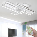 Modern Dimmable LED Ceiling Light Fixture,With remote control 3 Color Selectable Flush Mount Ceiling Lamp Ceiling Lights for sitting room Kitchen Bedroom Hallway Porch (White,31.5*17.7*3.5 IN)