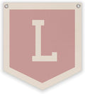 Lacama Baby Shower Decor Gifts, Pink Initial Personalized Preppy Banner, Baby Girl Nursery Decor, Initial Pennant，Vintage Room Decor Toddler Room Bedroom Playroom Front Door Birthday Gift(L)