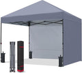 COOSHADE Pop Up Canopy Tent 8x8 with 2 Sidewalls, Outdoor Shade Instant Canopy Tents(Grey)