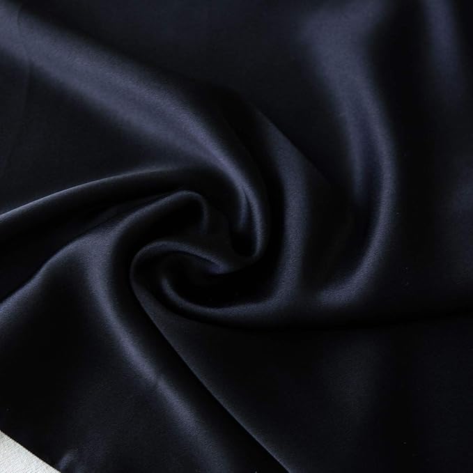 SLPBABY 100% Natural Pure Silk Pillowcase for Hair and Skin, Both Side 19 Momme Silk, Luxury Smooth Satin Pillowcase Cover with Hidden Zipper (Standard(20''x26''), Black)