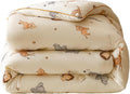 2PCS Toddler Bedding Set, Ultra Soft Marshmallow Fluffy Comforter Bed Sets for Kids Boys Girls Infant, Cute Microfiber Lightweight Machine Washable All Seasons Bedroom (Wildlife Park)