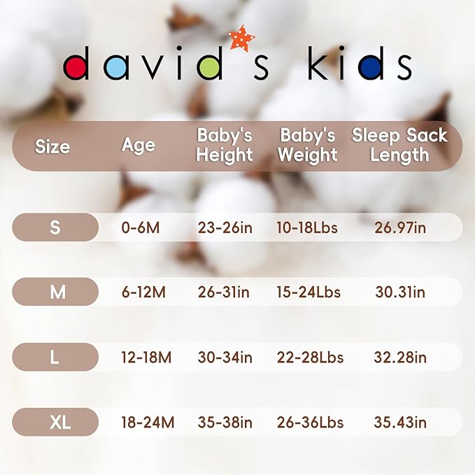david's kids 3 Pack Warm Micro Fleece Baby Sleep Sack 6-12 Months, Soft Baby Wearable Blankets with 2-Way Zipper, Comfy Winter Sleeping Bags for Infant Newborn Boys Girls, Medium Size, Animal Forest