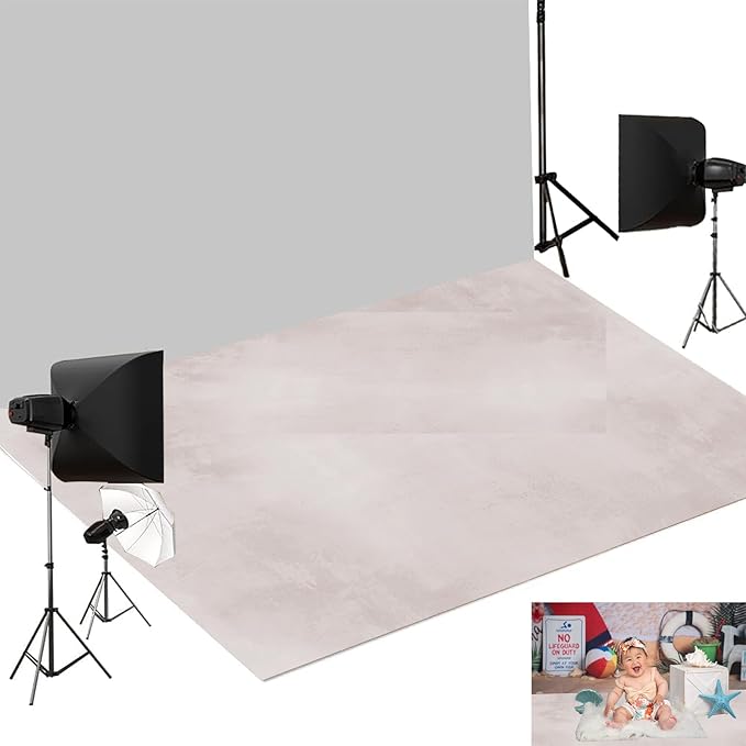 Kate Photography Floor Mats Light Pink Rubber Floor Mats Printed Mat Newborn Photography Drops for Photo Studio Props 8x5ft
