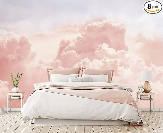 Pink Clouds Wall Mural Wallpaper for Bedroom 178" x 117"
