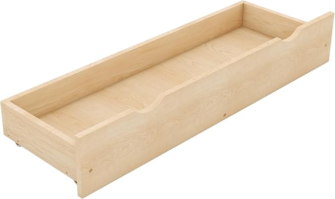 Bellemave Queen Size Wood House Platform Bed with 2 Drawer for Toddlers and Baby, Modern Montessori Platform Bed Frame, No Box Spring Required, Low Floor Bed for Kids' Room or Baby Room (Natural)