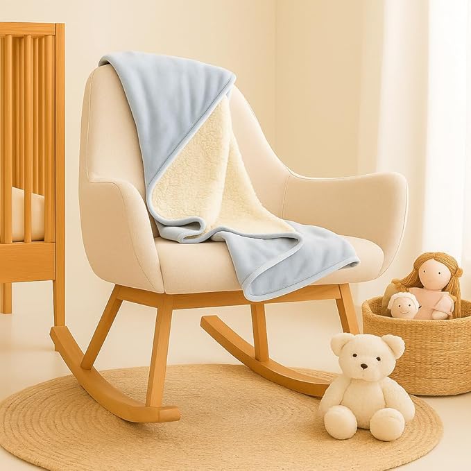 Ultra Plush 30x40 Super Soft Sherpa Baby Blanket, Durable, Machine Washable, Gentle on Baby's Skin - Ideal Baby Blankets for Boys & Girls, (Cloud Blue)
