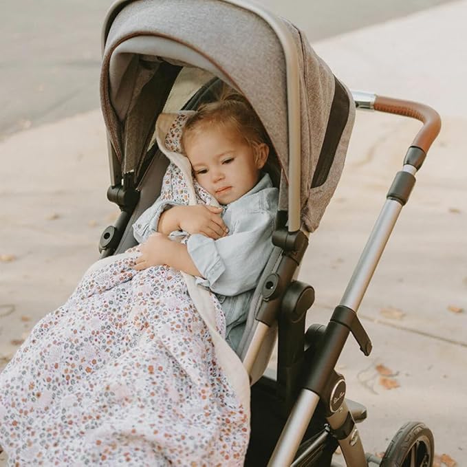 Little Unicorn Newborn Receiving Quilt | Ultra- Soft, Multi-Layered Muslin Fabric | Gift for Newborns & on-The-go (Pressed Petals)