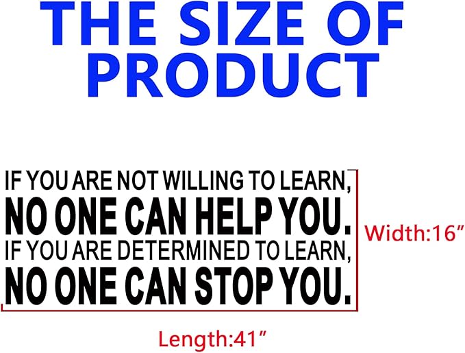 Inspirational Quotes Wall Decals for Office: Motivational Positive Workplace Vinyl Art Wall Stickers - School Classroom Home Wall Decor - If You are Not Willing to Learn 41"X16"