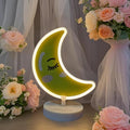 Cute Moon Shaped Neon Sign-USB/3*AA Battery Powered One-Button Nursery Lamp Safe for Babies Moon Neon Light for Babies Breastfeeding Lamp Sleep Trainer Sleep Aid Lamp for Nursery Baby Feeding Light