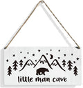Woodland Nursery Wall Decor for Baby Boys Nursery Room Decor for Boys Bedroom Farmhouse Sign Rustic Bear Forest Animal Little Man Cave Sign 12 × 6 Inch（Wood 4011）