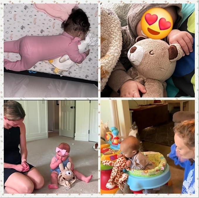 BEREST Baby Lovey Sound Sleep Soother, Rechargeable White Noise and Lullaby Heartbeat Infant Sleeping Aid with Cry Sensor at Nap Time Routine, Boys & Girls Gift Portable Plush Toddler Snuggle Toy