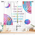 Rainbow Curtains for Girls Bedroom, Boho Rianbow Quotes Inspirational Motivational Positive Colorful Pastel Green Window Drapery for Baby Kids Living Room Toddler Nursery Classroom, 42"x54" Inch