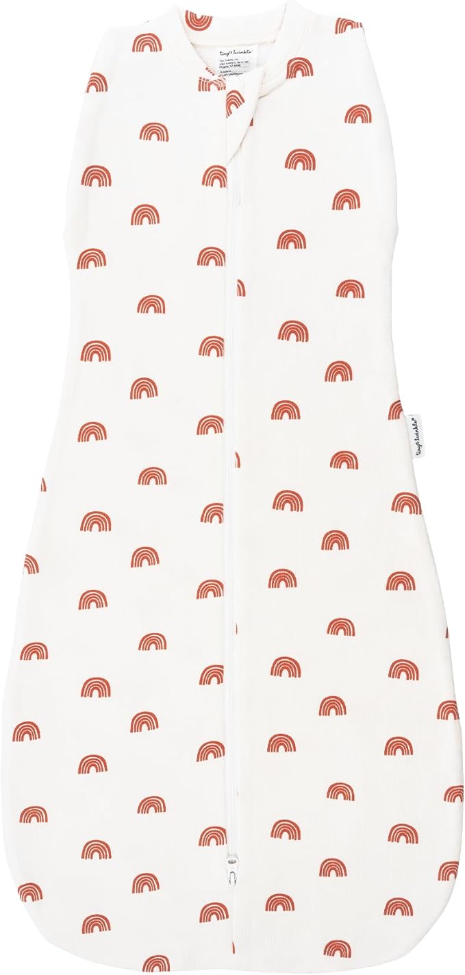 Tiny Twinkle Baby Sleep Sack 0-3 Months 1.0 TOG, Cotton & Elastane Wearable Blanket, Swaddle Transition Micro-Fleece, Machine Washable(Rainbows)