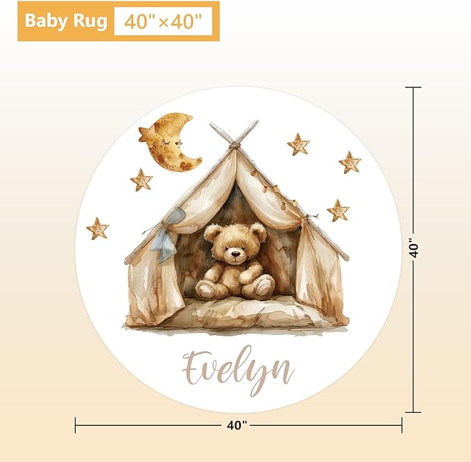 Personalized Baby Bedding Set, 5 Pcs Custom Baby Crib Sets with Name, Bear Toddler Bedding Set for Baby Boys Girls, Double Layer Nursery Flannel Bedding Set, Customized Gifts for Infants Kids