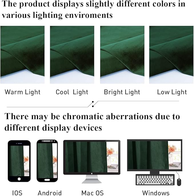 StangH Extra Long Velvet Curtains for Christmas Backdrop 10 ft, Dark Green Back Tab Thermal Heat & Chill Resistant Window Drapes for Theater/Sliding Door/Hotel, W52 x L120, 2 Panels